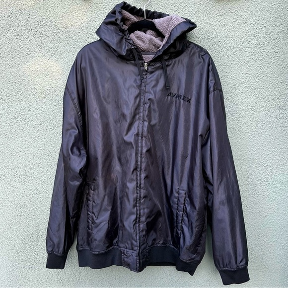 AVIREX Black Nylon Aviation Bomber Jacket | Size XXL - Picture 1 of 8